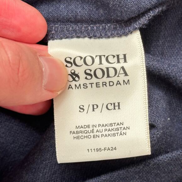 Scotch & Soda Night Heather Faded Navy Mens SS Polo Size S NWT - Picture 7 of 8